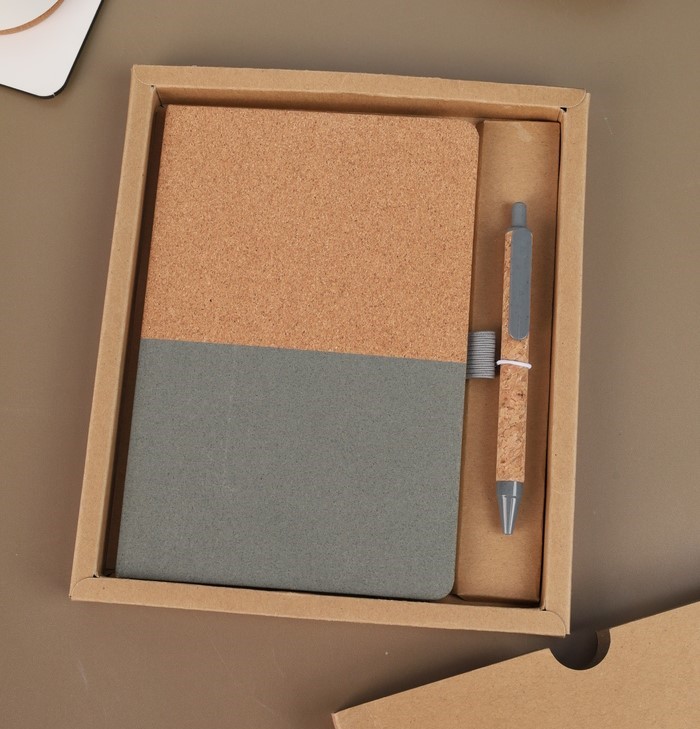 Cork Notebook & Pen Corporate Gift Set